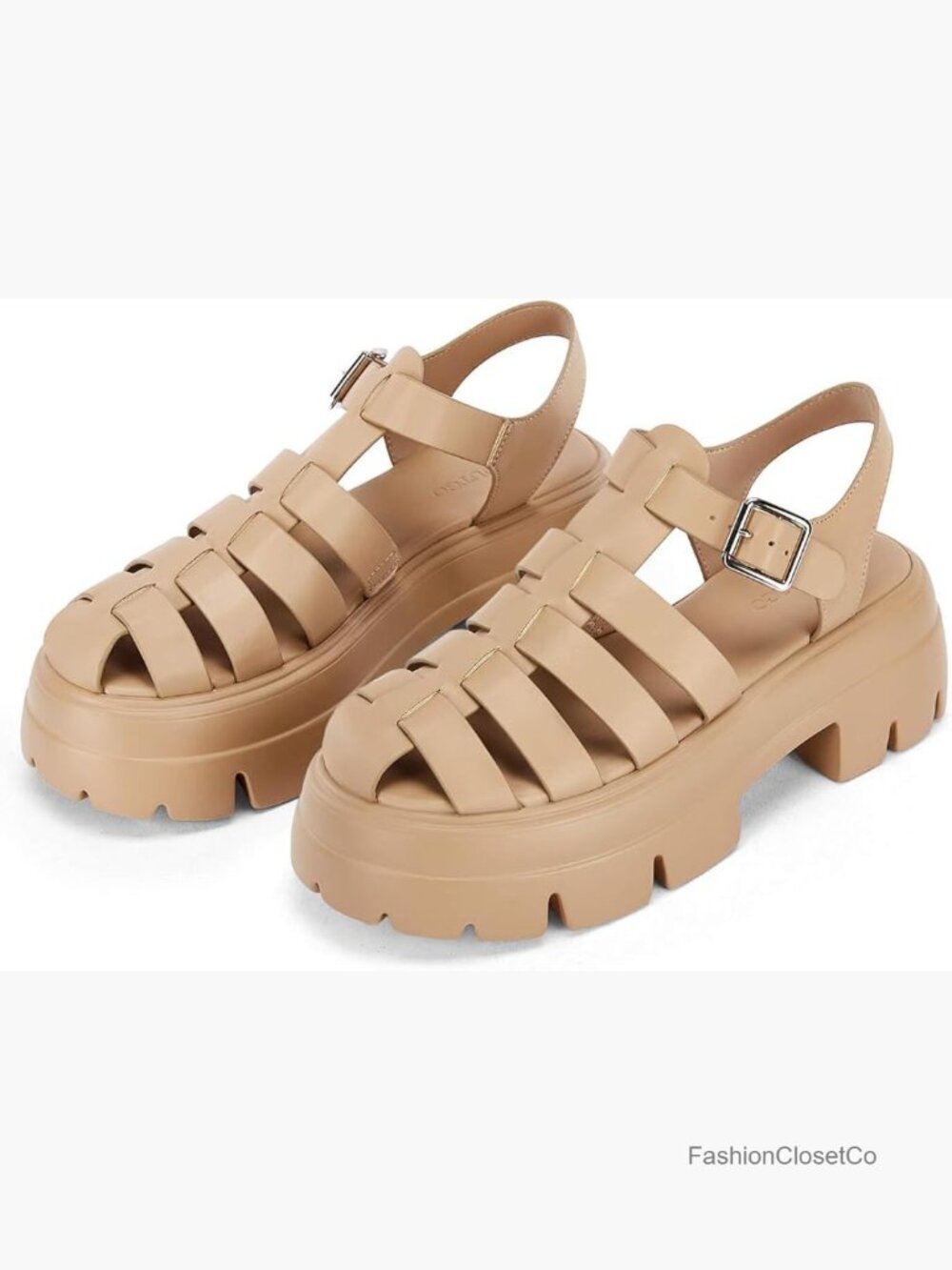 Platform Chunky Heels Sandals Gladiator Ankle Strap Lug Sole Y2K Fisherman Shoes